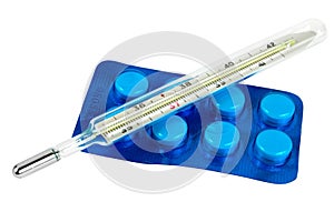 Thermometer with pills isolated