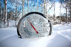 Thermometer Proving it\'s a Cold Winter Day