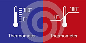 thermometer with scale from 0 to 100. Vector