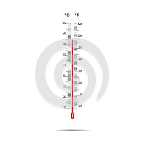 Thermometer scale vector - Celsius and Fahrenheit