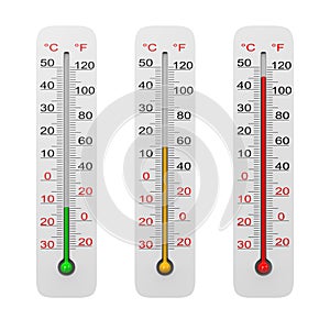 Thermometer Set Isolated on White