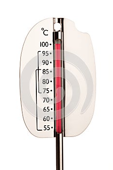 Thermometer showing 100 degres