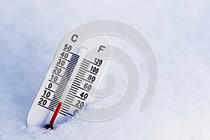 Thermometer in the snow photo