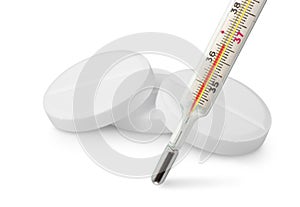 Thermometer and tablets