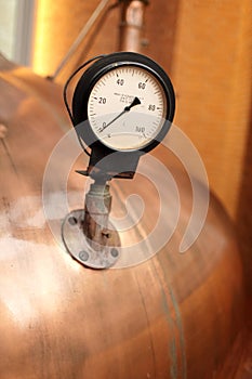 Thermometer on the tank