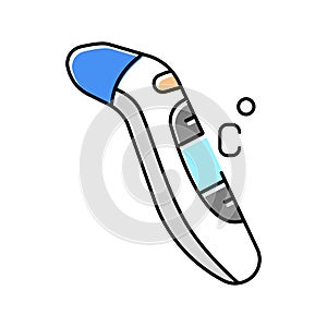thermometer touchless color icon vector illustration