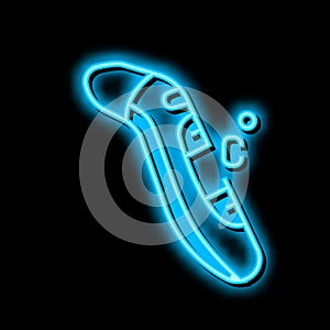 thermometer touchless neon glow icon illustration