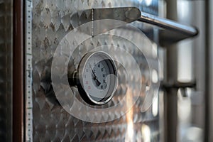 thermometer used to control the temperature in fermentation tank for wine