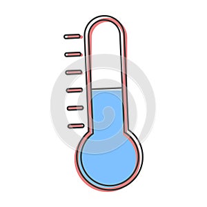 Thermometer vector icon. Icon temperature cartoon style on white isolated background