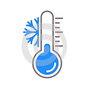 Thermometer vector snow cold temperature icon