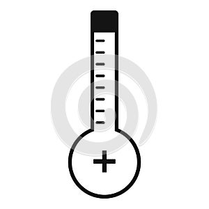 Thermometer warmly icon, simple black style