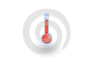 Thermometer, weather or medicine equipment isometric flat icon. 3d vector