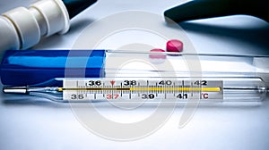 Thermometer which shows high temperature .