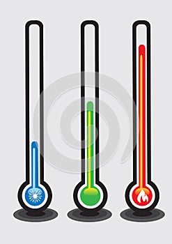 Thermometers and Temperature Vector Illustration