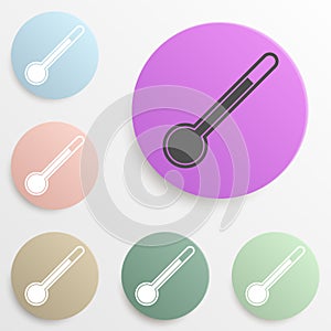thermometry badge color set. Simple glyph, flat vector of web icons for ui and ux, website or mobile application photo