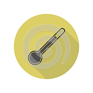 thermometry long shadow icon. Simple glyph, flat vector of web icons for ui and ux, website or mobile application photo