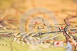 Thermopolis wyoming city usa area map