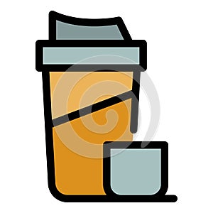 Thermos flask icon vector flat