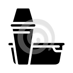 thermos and lunchbox glyph icon vector illustration