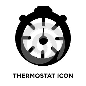 Thermostat icon vector isolated on white background, logo concept of Thermostat sign on transparent background, black filled