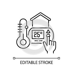 Thermostat setting linear icon