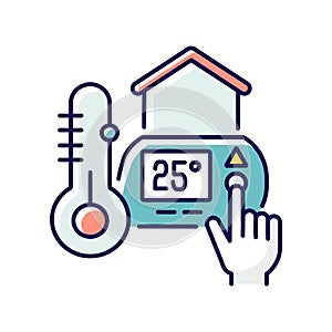 Thermostat setting RGB color icon