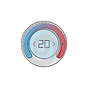 Thermostat vector icon symbol medical tools isolated on white background