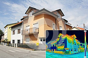 Thermovision image on House photo