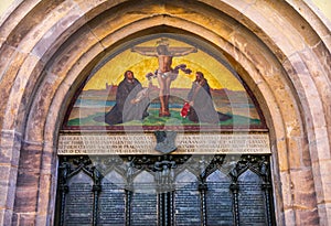 95 Theses Door Luther Crucifixion Mosaic Castle Church Wittenberg Germany photo