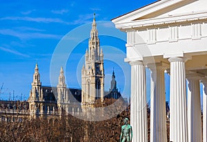 Theseus temple and Cityhall in Vienna Austria