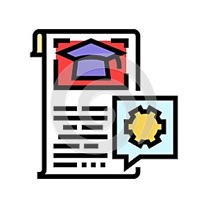 thesis guidance college teacher color icon vector illustration