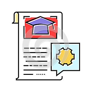 thesis guidance college teacher color icon vector illustration
