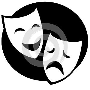 Thespian mask vector eps illustration by crafteroks photo