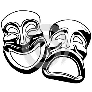 Thespian mask vector eps illustration by crafteroks