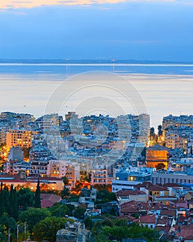 Thessaloniki at dusk. Greece