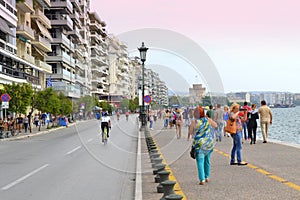 Thessaloniki embankment panoramic view