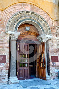 Thessaloniki, the entrance to church of Hagia Sophia