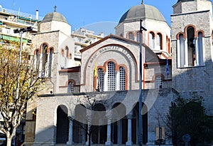 Thessaloniki, Greece - December 28 2015: Christian Orthodox church of Panagia Dexia in Thessaloniki, Greece.