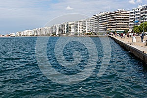 Amazing view of embankment of city of Thessaloniki, Central Macedonia, Greece