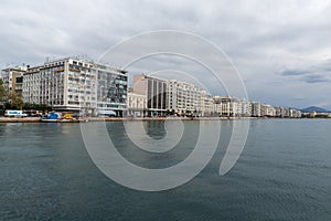 Panorama of embankment of city of Thessaloniki, Central Macedonia, Greece