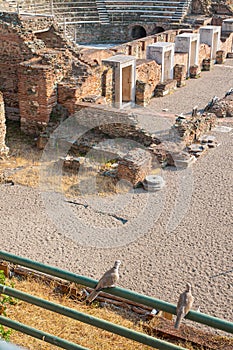 Thessaloniki, Macedonia, Greece. Ruins of the Ancient Buildings in the Historic Center of City