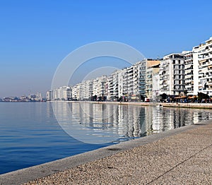 Thessaloniki waterfront, Greece. View of the city architecture.