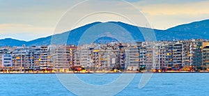 Thessaloniki waterfront panoramic view, Greece