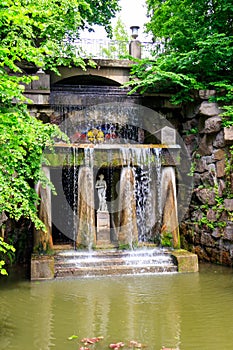 Thetis grotto with Venus de` Medici statue in Sofiyivka park in Uman, Ukraine