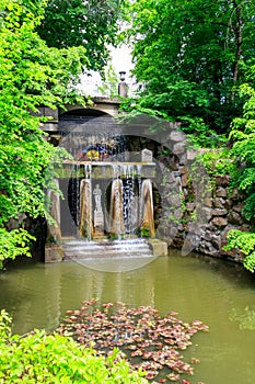 Thetis grotto with Venus de` Medici statue in Sofiyivka park in Uman, Ukraine