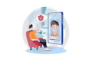 Face Lock Security Illustration concept