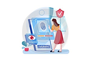 Biometric security Flat Illustration concept