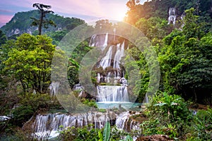 Thi Lo Su Tee Lor Su in Tak province. Thi Lo Su waterfall the largest waterfall in Thailand