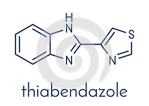 thiabendazole tiabendazole fungicidal and anti-parasite molecule. Used as food preservative and antihelmintic drug. Skeletal.