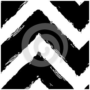 Thick Black Zigzag Lines Brush Stroke Pattern abstract background